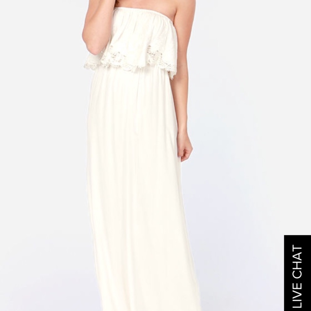 White Strapless Maxi dress